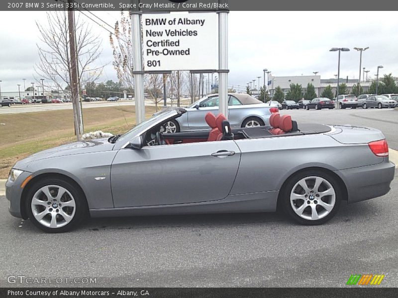 Space Gray Metallic / Coral Red/Black 2007 BMW 3 Series 335i Convertible