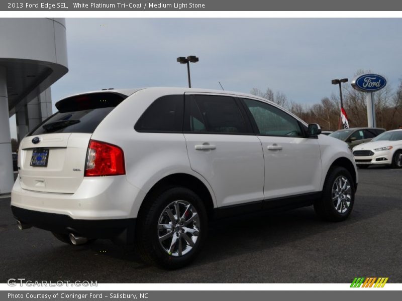 White Platinum Tri-Coat / Medium Light Stone 2013 Ford Edge SEL