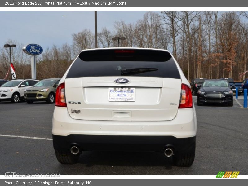 White Platinum Tri-Coat / Medium Light Stone 2013 Ford Edge SEL