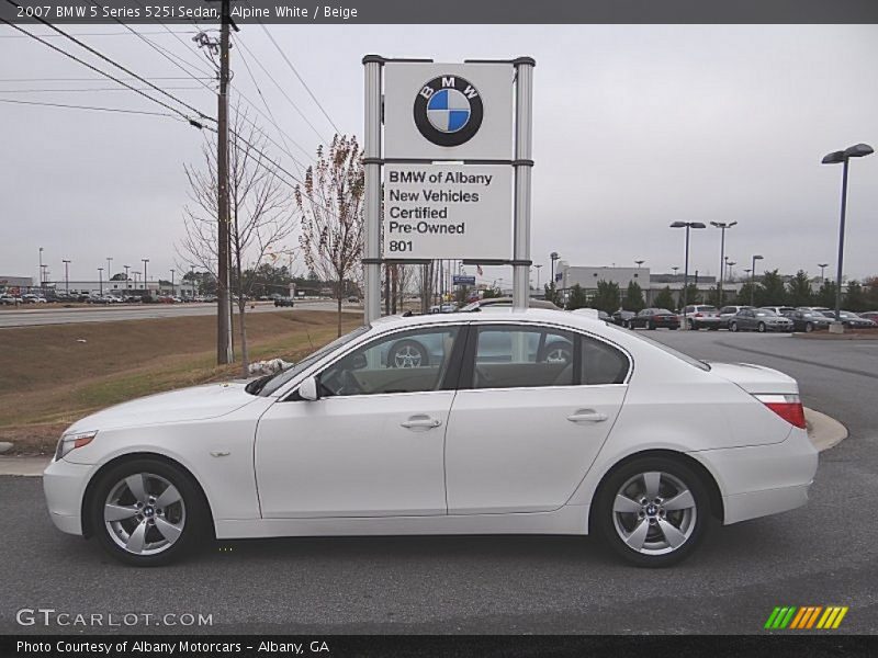 Alpine White / Beige 2007 BMW 5 Series 525i Sedan