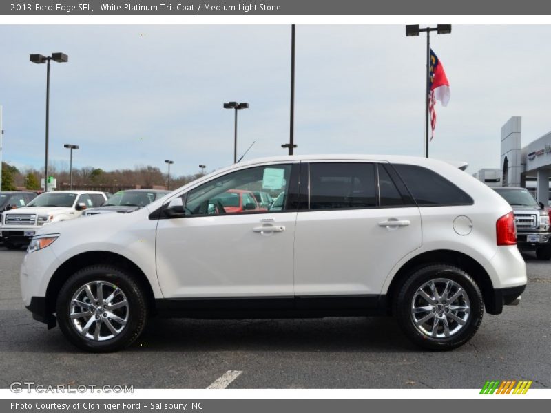 White Platinum Tri-Coat / Medium Light Stone 2013 Ford Edge SEL