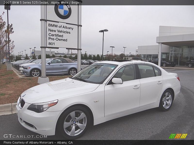 Alpine White / Beige 2007 BMW 5 Series 525i Sedan