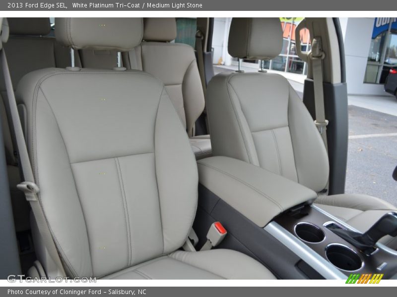 White Platinum Tri-Coat / Medium Light Stone 2013 Ford Edge SEL
