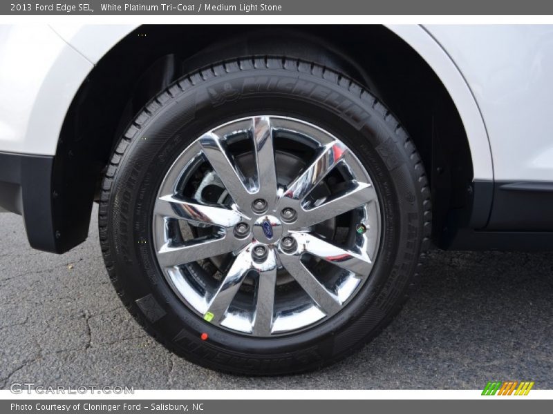White Platinum Tri-Coat / Medium Light Stone 2013 Ford Edge SEL