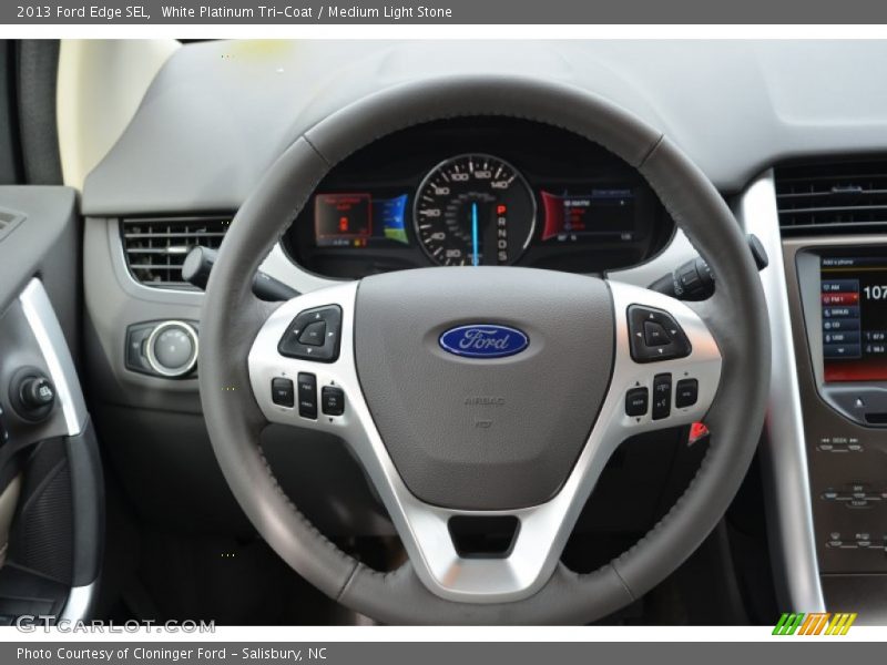 White Platinum Tri-Coat / Medium Light Stone 2013 Ford Edge SEL
