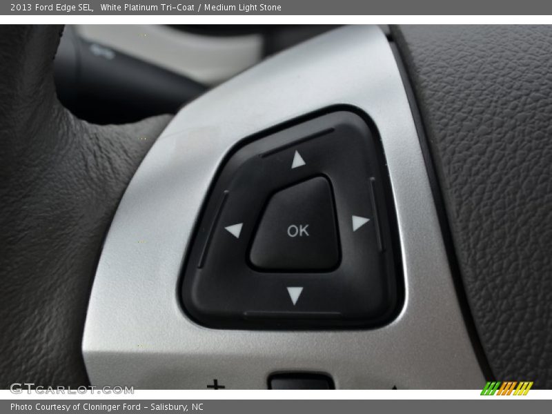 White Platinum Tri-Coat / Medium Light Stone 2013 Ford Edge SEL