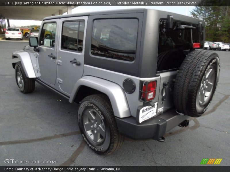 Billet Silver Metallic / Freedom Edition Black/Silver 2013 Jeep Wrangler Unlimited Oscar Mike Freedom Edition 4x4