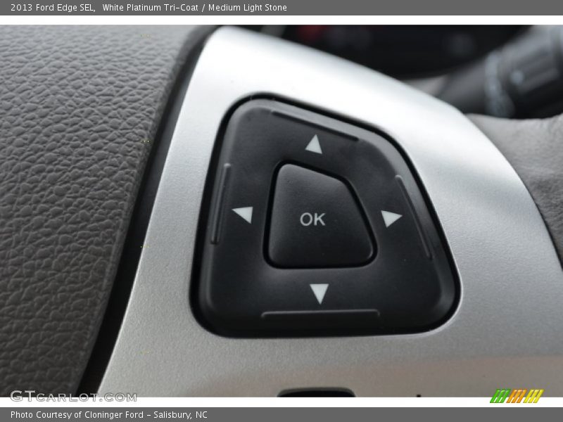White Platinum Tri-Coat / Medium Light Stone 2013 Ford Edge SEL