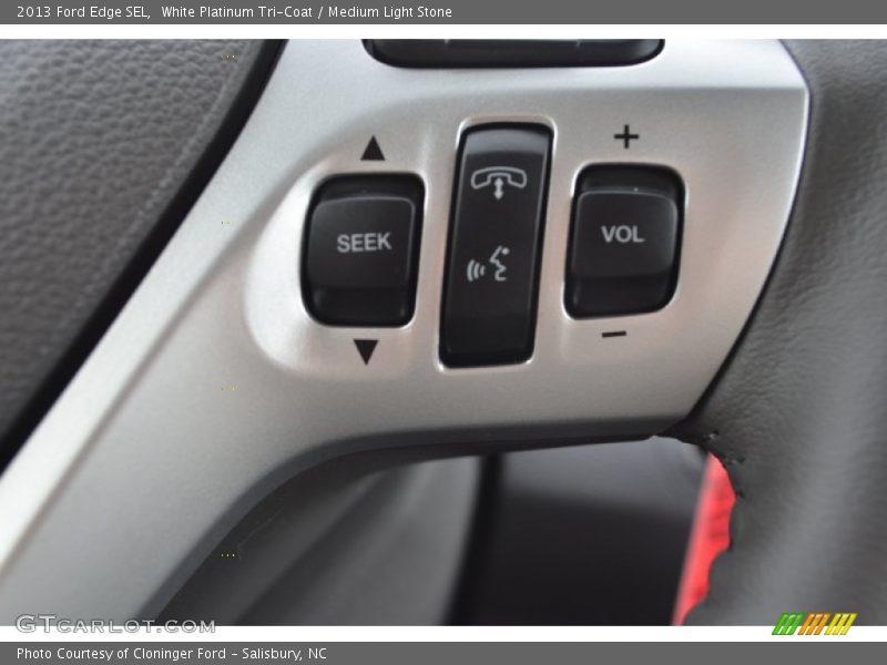 White Platinum Tri-Coat / Medium Light Stone 2013 Ford Edge SEL