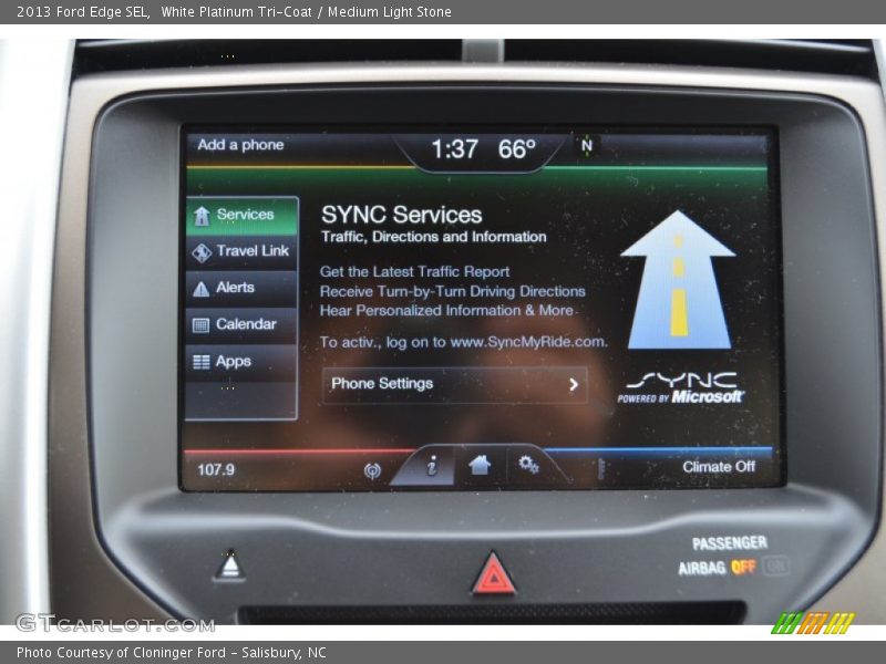 White Platinum Tri-Coat / Medium Light Stone 2013 Ford Edge SEL