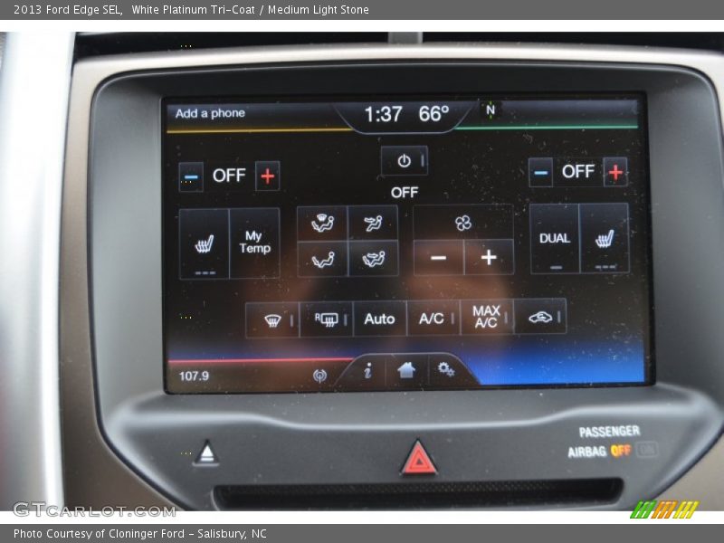 White Platinum Tri-Coat / Medium Light Stone 2013 Ford Edge SEL