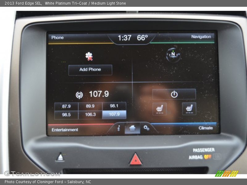 White Platinum Tri-Coat / Medium Light Stone 2013 Ford Edge SEL