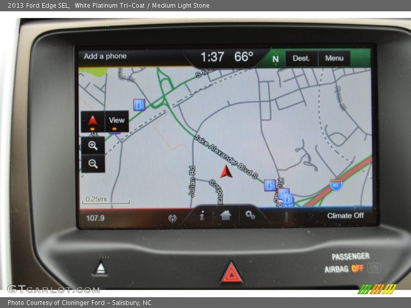 White Platinum Tri-Coat / Medium Light Stone 2013 Ford Edge SEL