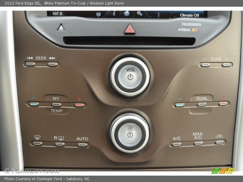 White Platinum Tri-Coat / Medium Light Stone 2013 Ford Edge SEL