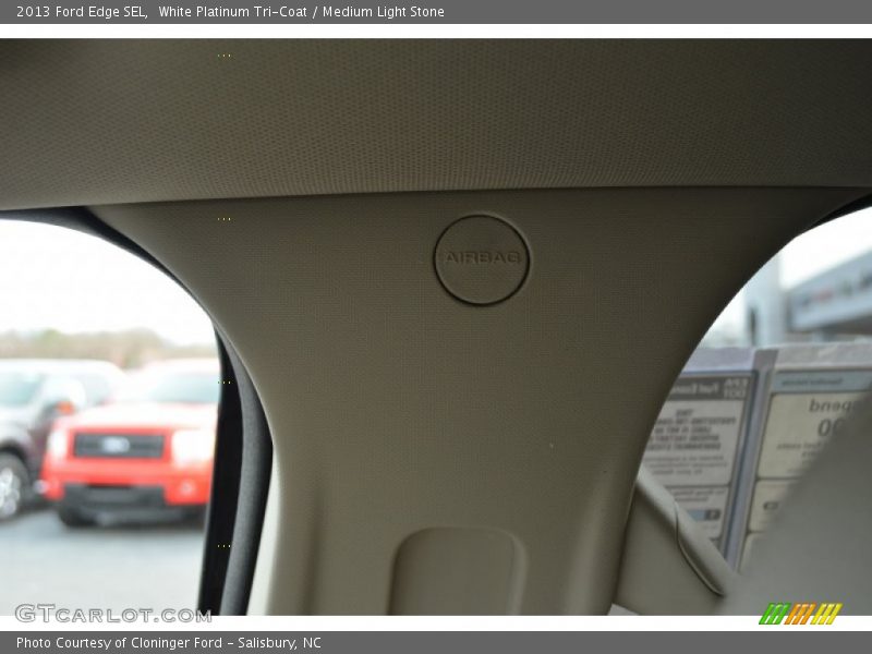 White Platinum Tri-Coat / Medium Light Stone 2013 Ford Edge SEL