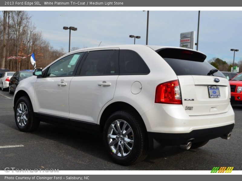 White Platinum Tri-Coat / Medium Light Stone 2013 Ford Edge SEL