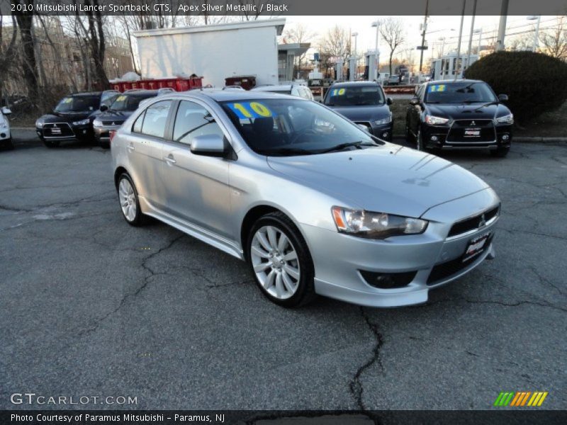 Apex Silver Metallic / Black 2010 Mitsubishi Lancer Sportback GTS