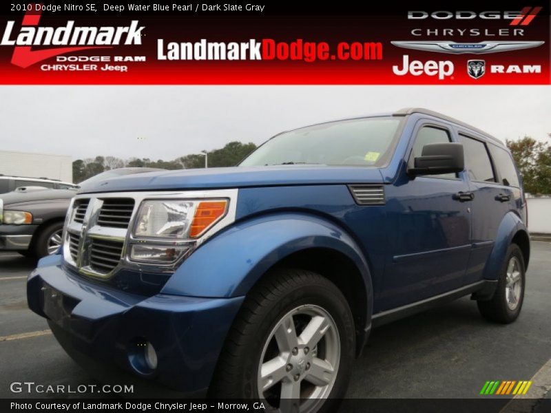Deep Water Blue Pearl / Dark Slate Gray 2010 Dodge Nitro SE