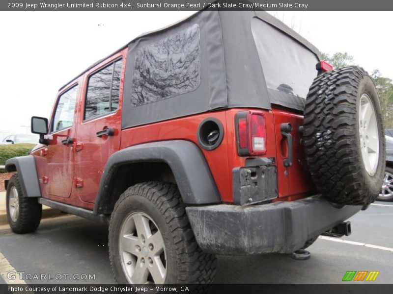 Sunburst Orange Pearl / Dark Slate Gray/Medium Slate Gray 2009 Jeep Wrangler Unlimited Rubicon 4x4