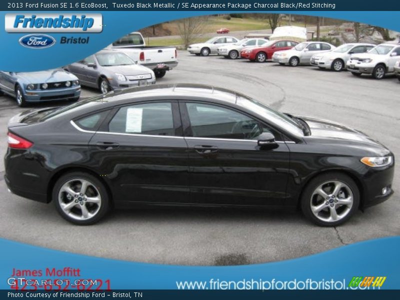 Tuxedo Black Metallic / SE Appearance Package Charcoal Black/Red Stitching 2013 Ford Fusion SE 1.6 EcoBoost