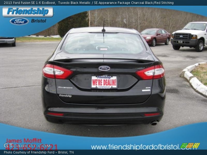 Tuxedo Black Metallic / SE Appearance Package Charcoal Black/Red Stitching 2013 Ford Fusion SE 1.6 EcoBoost