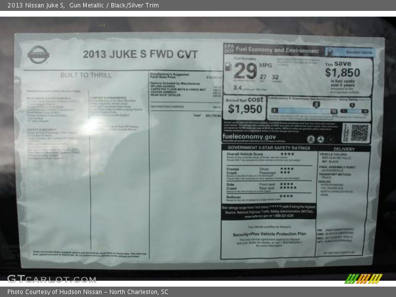  2013 Juke S Window Sticker