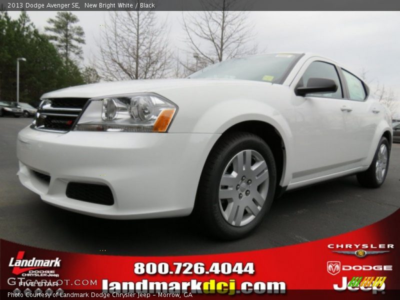 New Bright White / Black 2013 Dodge Avenger SE