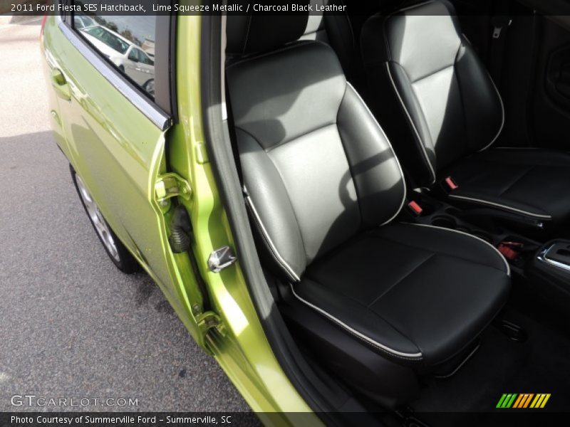 Lime Squeeze Metallic / Charcoal Black Leather 2011 Ford Fiesta SES Hatchback
