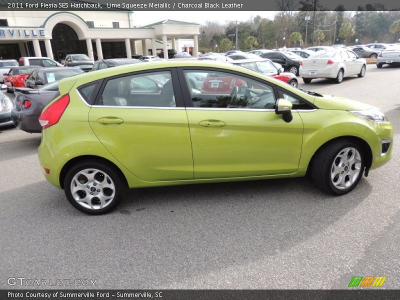 Lime Squeeze Metallic / Charcoal Black Leather 2011 Ford Fiesta SES Hatchback