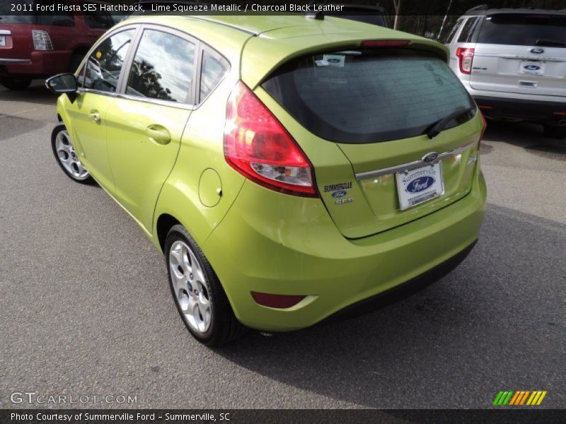 Lime Squeeze Metallic / Charcoal Black Leather 2011 Ford Fiesta SES Hatchback