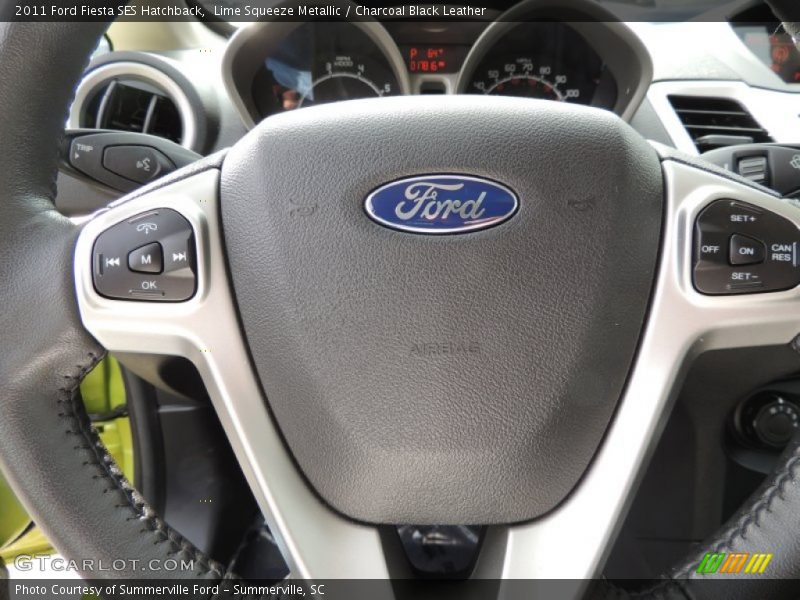 Lime Squeeze Metallic / Charcoal Black Leather 2011 Ford Fiesta SES Hatchback