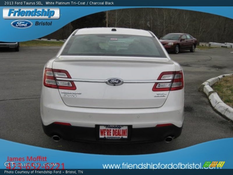 White Platinum Tri-Coat / Charcoal Black 2013 Ford Taurus SEL