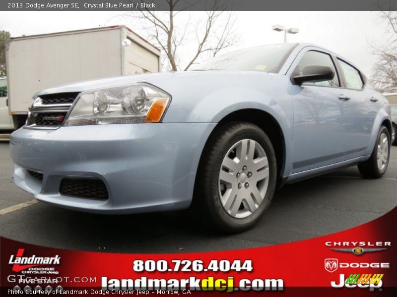 Crystal Blue Pearl / Black 2013 Dodge Avenger SE