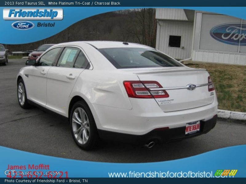 White Platinum Tri-Coat / Charcoal Black 2013 Ford Taurus SEL