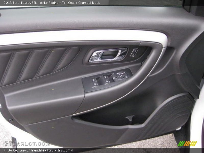 White Platinum Tri-Coat / Charcoal Black 2013 Ford Taurus SEL