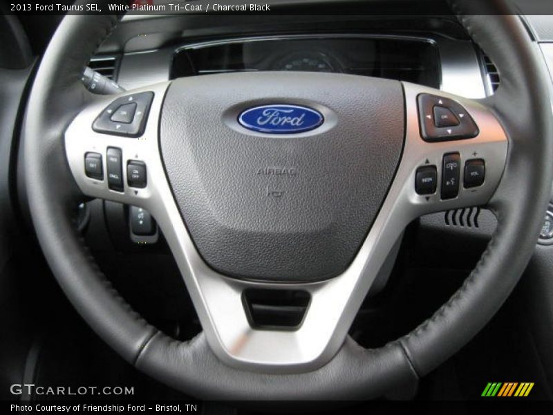 White Platinum Tri-Coat / Charcoal Black 2013 Ford Taurus SEL