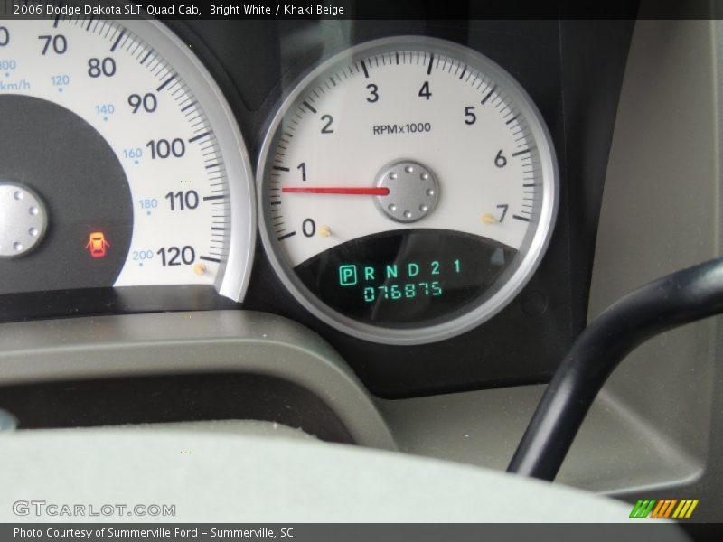 Bright White / Khaki Beige 2006 Dodge Dakota SLT Quad Cab
