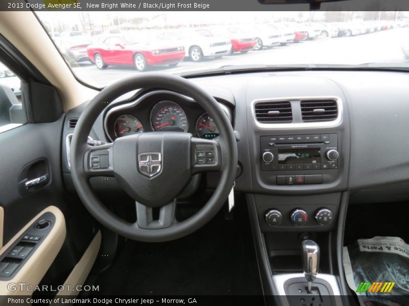New Bright White / Black/Light Frost Beige 2013 Dodge Avenger SE