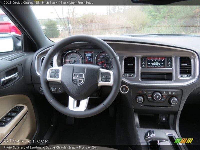 Pitch Black / Black/Light Frost Beige 2013 Dodge Charger SE