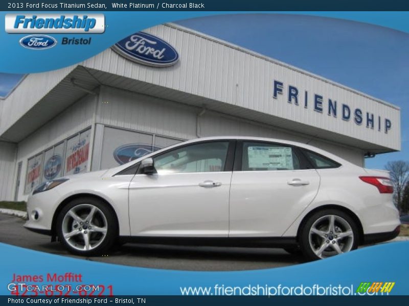 White Platinum / Charcoal Black 2013 Ford Focus Titanium Sedan