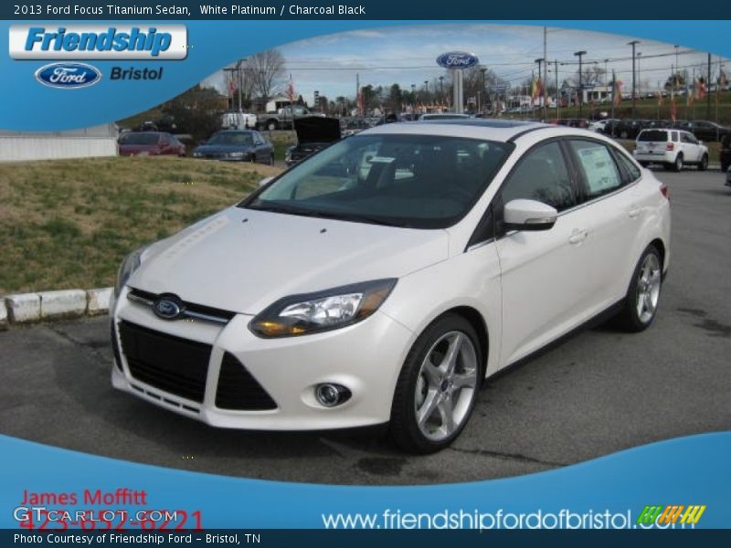 White Platinum / Charcoal Black 2013 Ford Focus Titanium Sedan