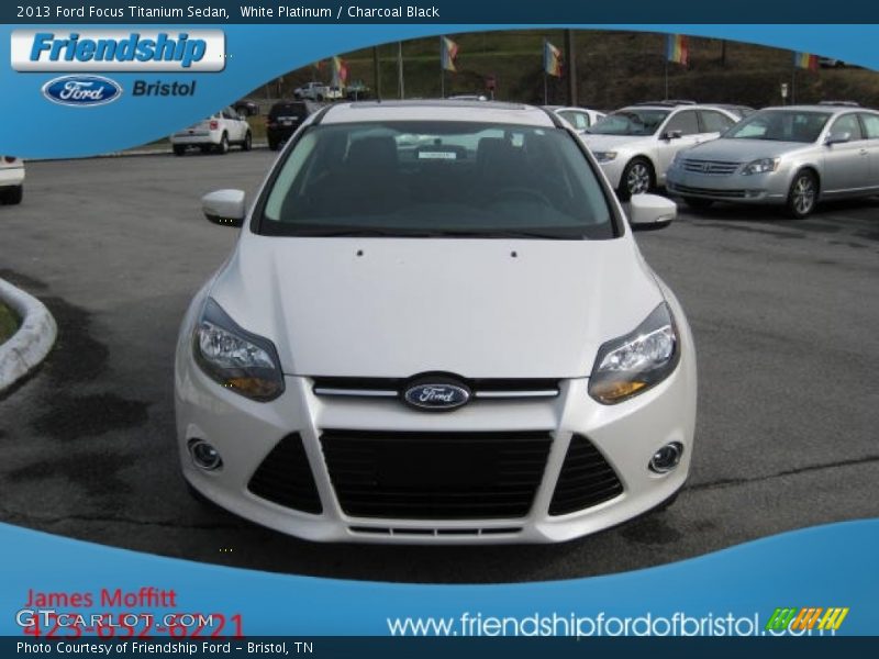 White Platinum / Charcoal Black 2013 Ford Focus Titanium Sedan