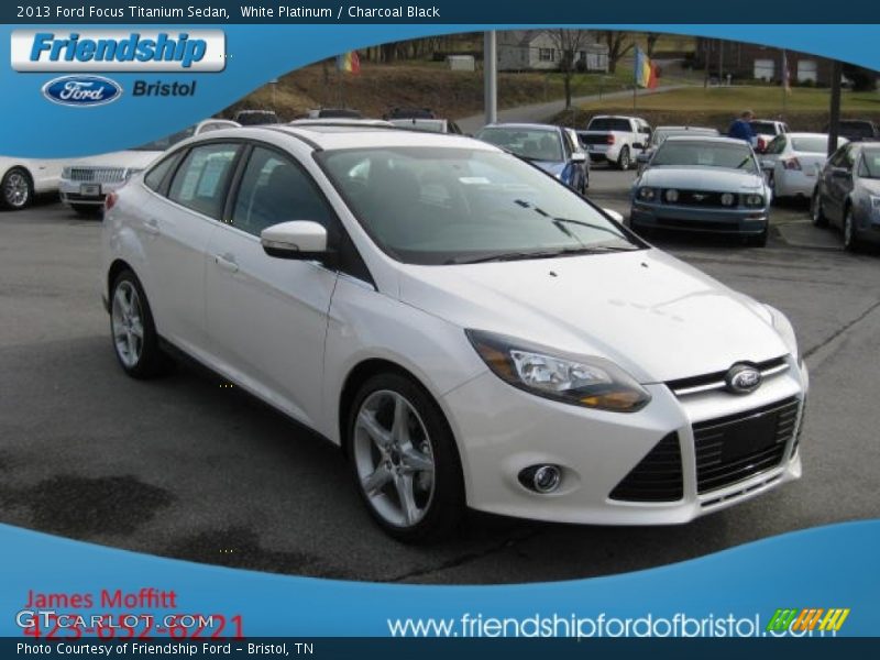 White Platinum / Charcoal Black 2013 Ford Focus Titanium Sedan