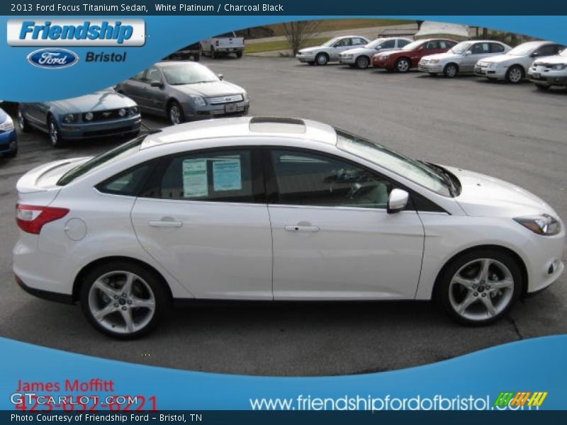 White Platinum / Charcoal Black 2013 Ford Focus Titanium Sedan