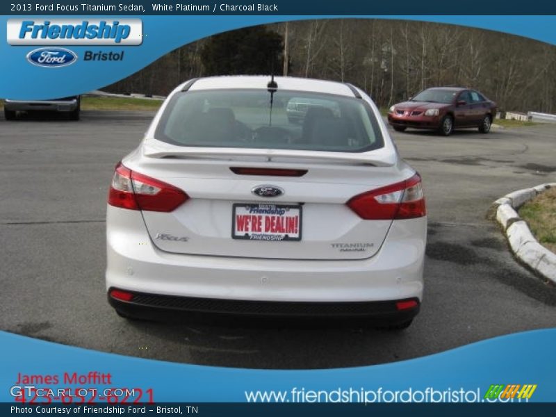 White Platinum / Charcoal Black 2013 Ford Focus Titanium Sedan
