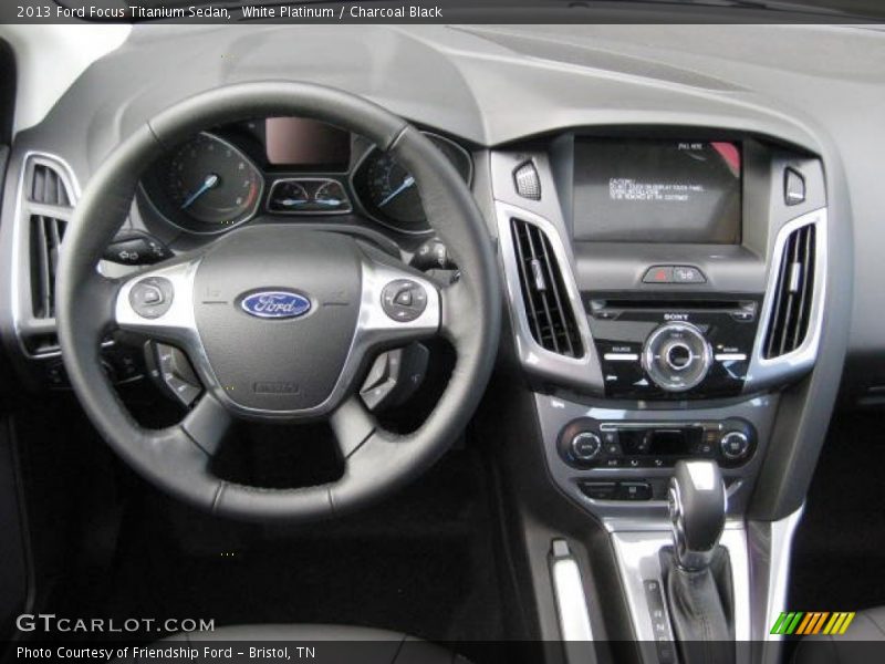White Platinum / Charcoal Black 2013 Ford Focus Titanium Sedan