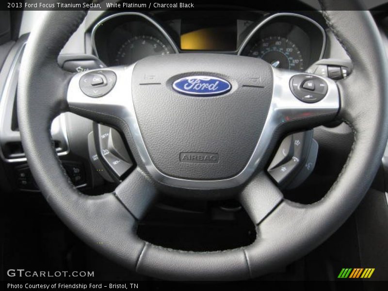 White Platinum / Charcoal Black 2013 Ford Focus Titanium Sedan