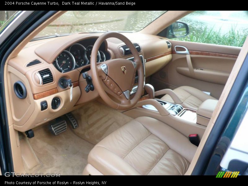 Dark Teal Metallic / Havanna/Sand Beige 2004 Porsche Cayenne Turbo