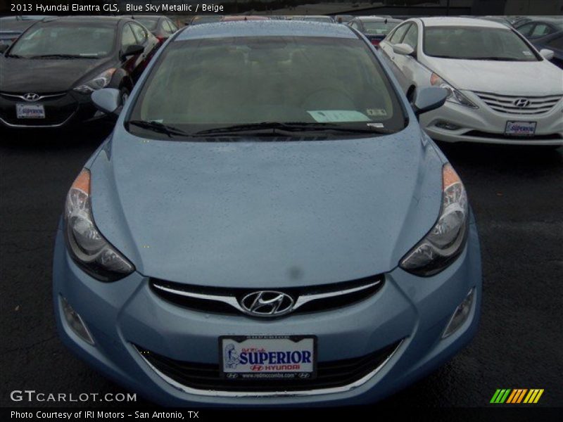 Blue Sky Metallic / Beige 2013 Hyundai Elantra GLS