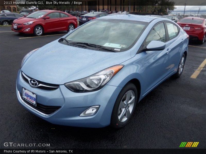 Blue Sky Metallic / Beige 2013 Hyundai Elantra GLS